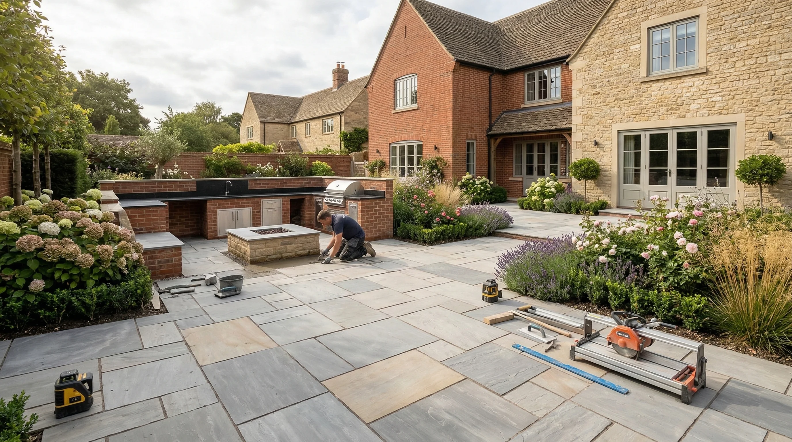 Patio construction in Plymouth